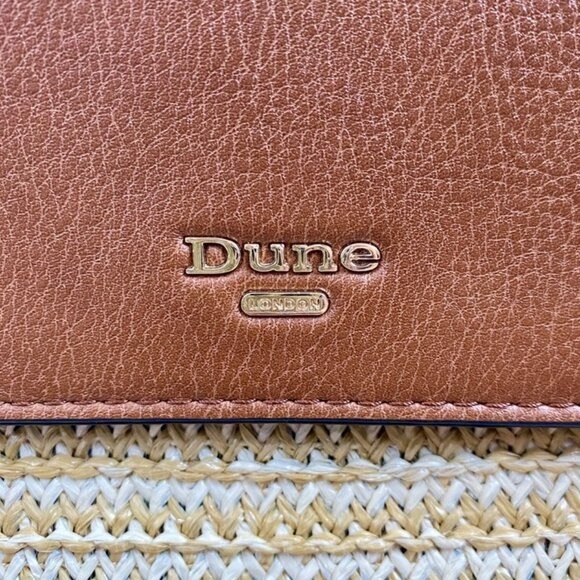 Dune London Chestnut Vegan Leather Raffia Handbag - Picture 2 of 9